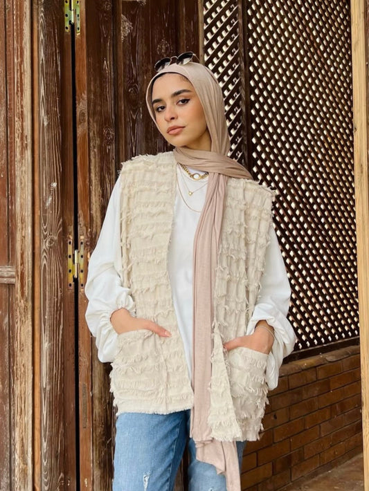 Fringes Linen Vest
