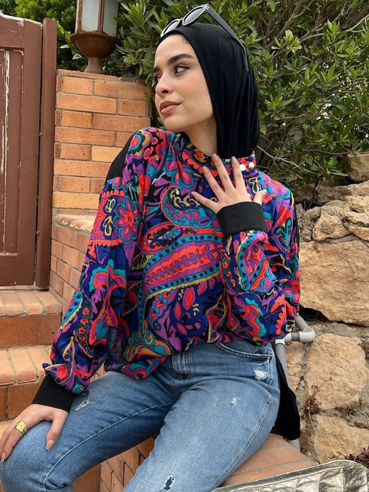 Printed Linen Blouse